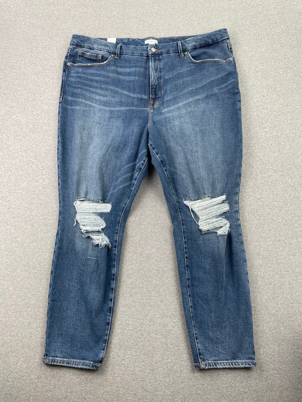 NWT Good American Good Legs Skinny Jeans Plus Size 24 Indigo234 Medium Wash Blue